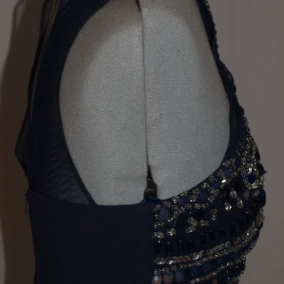 Blue Jeweled HALTER TOP Size 3 BY SEQUIN HEARTS USED FOR PHOTO SHOOTS - Picture 4 of 10